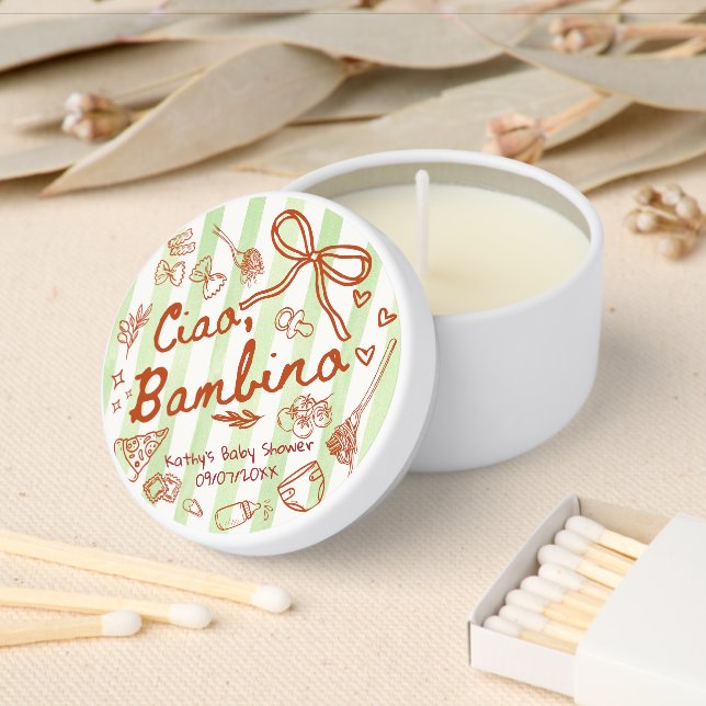 Ciao Bambino Green Mini Candle Favors (Insitu)