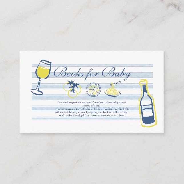 Ciao Bambino Italian Baby Shower Enclosure Card (Front)