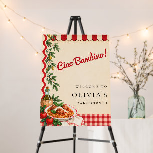 Ciao Bambino Italian Baby Shower Two-Sided Welcome Foam Board
