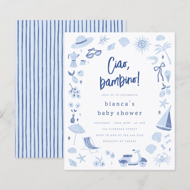 Ciao Bambino Italian Budget Boy Baby Shower (Front/Back)