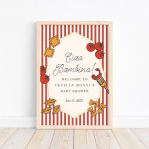 Ciao Bambino Italian Pasta Baby Shower Sign
