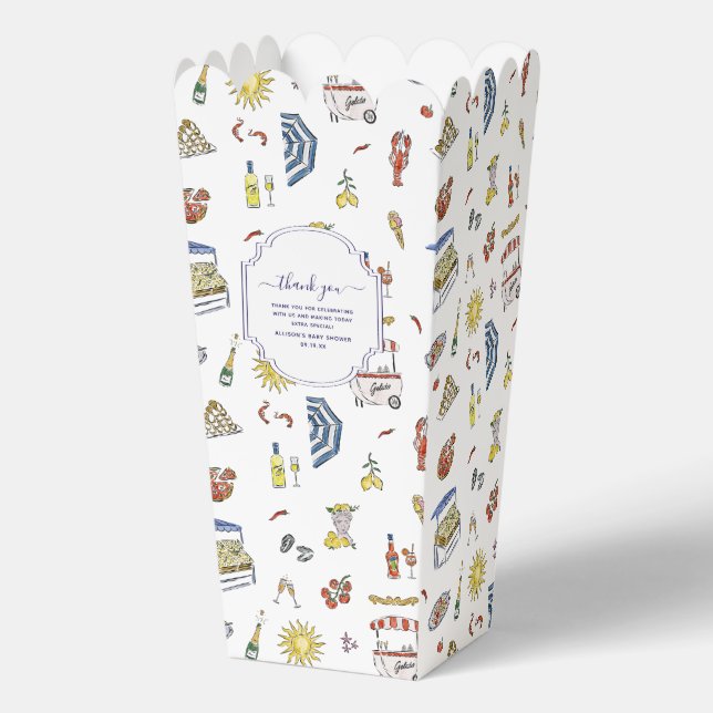 Ciao Bambino | Italian Summer Baby Shower Favor Boxes (Front)