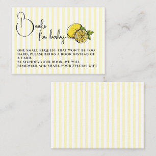 Ciao Bambino Lemon Baby Shower Books for Baby Enclosure Card