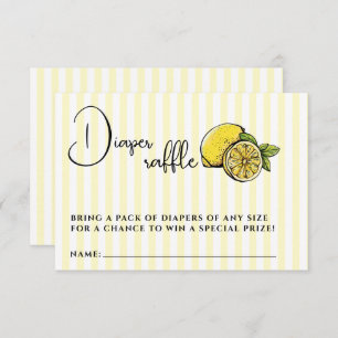 Ciao Bambino Lemon Baby Shower Diaper Raffle Enclosure Card