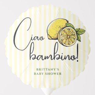 Ciao Bambino Lemon Italian Summer Baby Shower Balloon