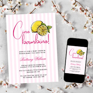 Ciao Bambino Lemon Italian Summer Baby Shower Invitation