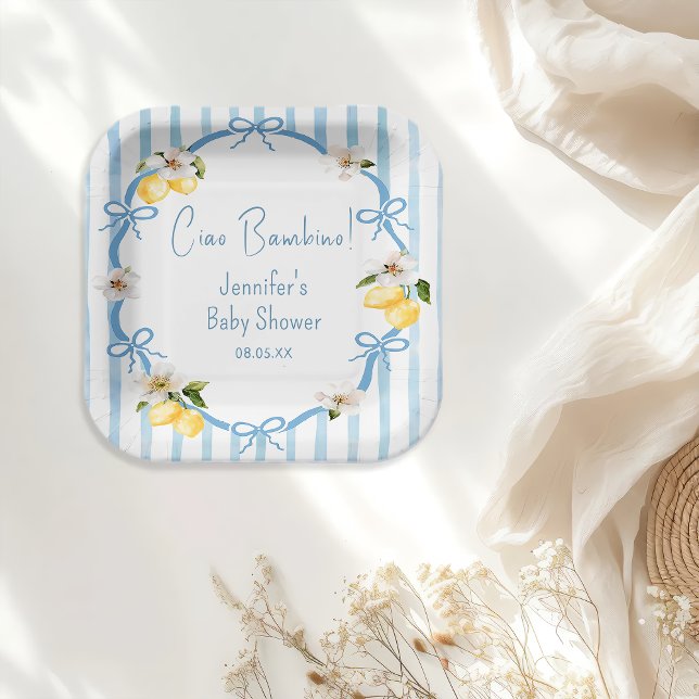 Ciao Bambino Lemon Italian Summer Baby Shower Paper Plates (Creator Uploaded)