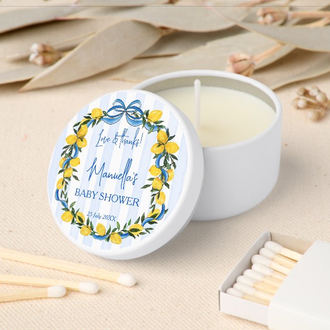 Ciao bambino lemons Italian baby shower favors Mini Candle Favors (Insitu)