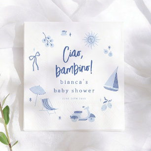 Ciao Bambino Mediterranean Blue Boy Baby Shower Napkins