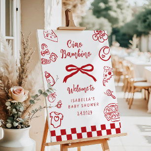 Ciao Bambino Whimsical Bow baby Shower Welcome Foam Board