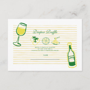 Ciao Bambino Yellow Stripe Baby Shower Enclosure Card