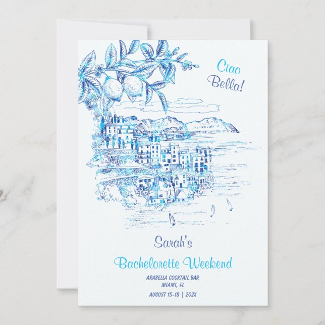 Ciao Bella Bachelorette Itinerary Template (Front)