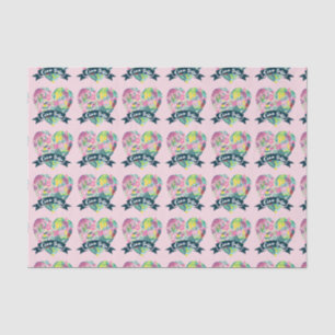Ciao Bella Cute Floral Heart with Tropical Flowers Tissue Paper