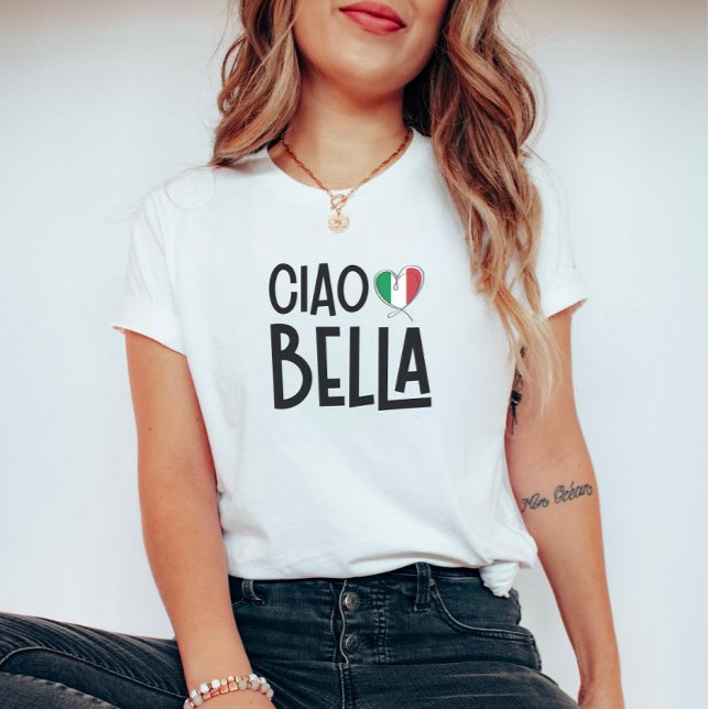 Ciao Bella – Cute Italian Flag Heart T-Shirt (Creator Uploaded)