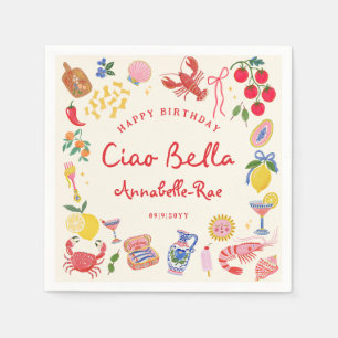 Ciao Bella Italian Birthday Custom Name Paper Napkins