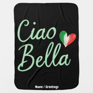 Ciao Bella Italian Flag Fun & Magical Design Baby Blanket