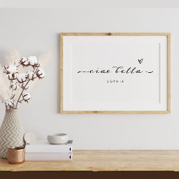 Ciao Bella | Italian Modern Script with Heart Poster