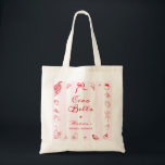 Ciao Bella Italian Pink Red Bridal Shower Favor Tote Bag<br><div class="desc">Celebrate with flair using this Ciao Bella bridal shower tote bag,  featuring hand-drawn doodle illustrations,  a playful handwriting-style script,  and vibrant Italian pink and red tones. A charming favor for guests at a stylish,  romantic Italian-themed bridal shower.</div>