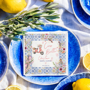 Ciao Bella Italian Scooter Floral Bridal Shower Napkins