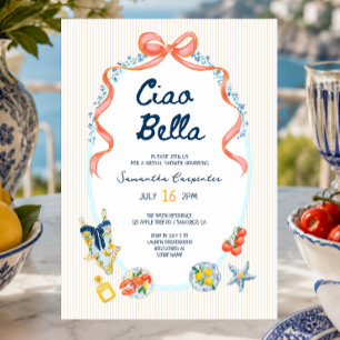 Ciao bella Italian summer bridal shower Invitation