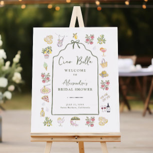 CIAO BELLA Italian Summer Bridal Shower Welcome Foam Board