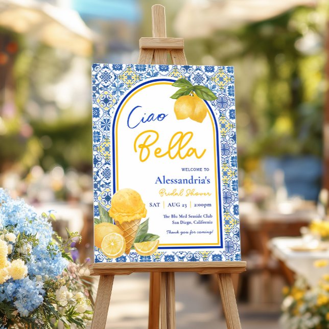 Ciao Bella Italian Tile Lemon Gelato Bridal Shower Foam Board (Creator Uploaded)