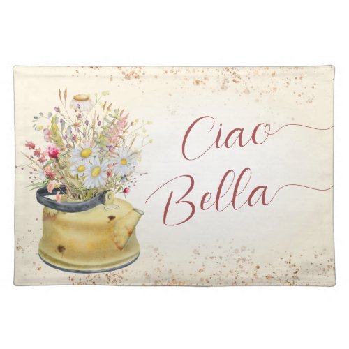 Ciao Bella Italian Wildflower Country Cottage Chic Cloth Placemat