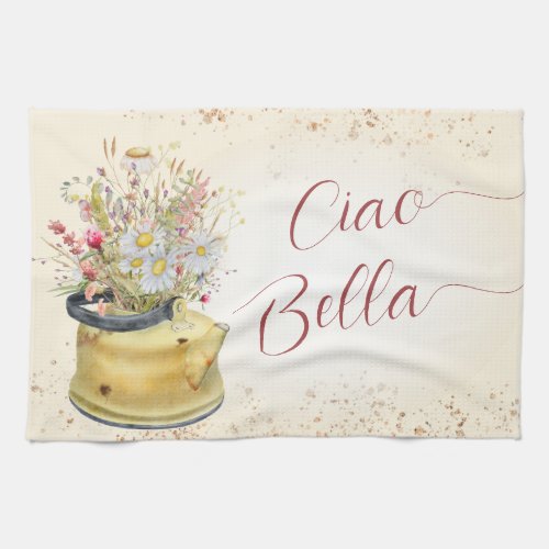 Ciao Bella Italian Wildflower Country Cottage Chic Kitchen Towel