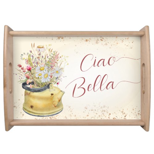 Ciao Bella Italian Wildflower Country Cottage Chic Serving Tray