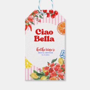 Ciao bella la dolce vita Italian Bridal Shower Gift Tags