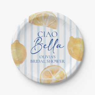 Ciao Bella Lemon Bridal Shower Paper Plates