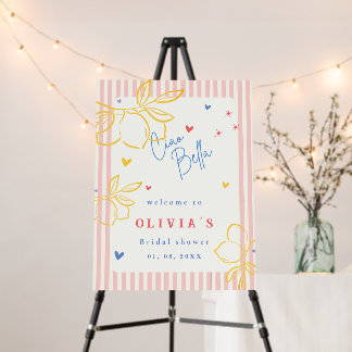 Ciao Bella lemon Bridal Shower welcome sign