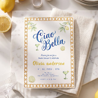 Ciao Bella lemon Citrus Italian Bridal Shower Invitation