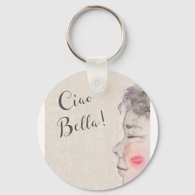 Ciao Bella Original Watercolor Keychain (Front)
