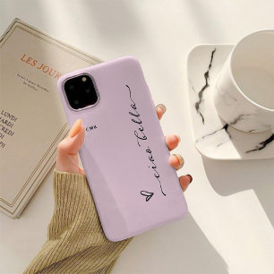 Ciao Bella   Pink Italian Modern Script with Heart iPhone 8/7 Case