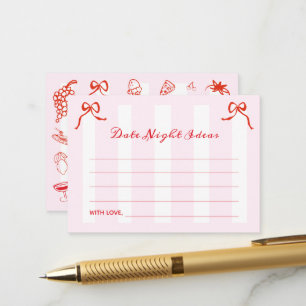 Ciao Bella Red Stripes Italian Date Night Ideas Enclosure Card