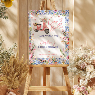  Ciao Bella Scooter Floral Bridal Shower Welcome Foam Board