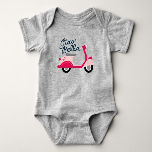 Ciao Bella Vespa Scooter Baby  Baby Bodysuit