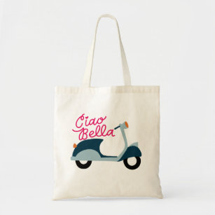 Ciao Bello Scooter Hand Lettered Tote Bag