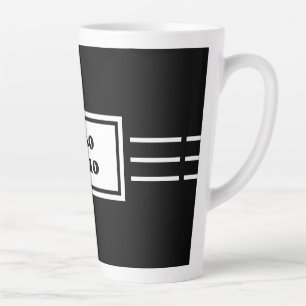 CIAO BELLO Tall, Dark & Handsome BLACK & WHITE Latte Mug
