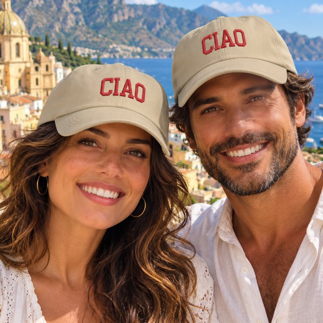 Ciao embroidered cap (ciao embroidered italian travel baseball caps hats for Italy)