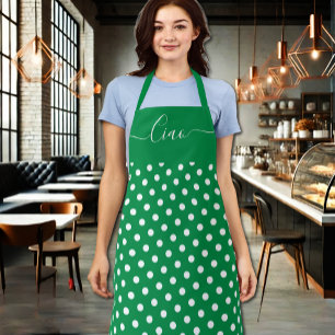 Ciao - green white apron