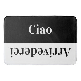Ciao   - greetings in Italian Bath Mat