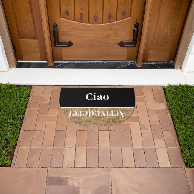 Ciao   - greetings in Italian Doormat (Outdoor)