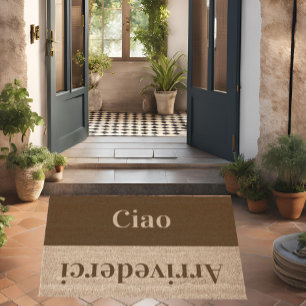 Ciao - greetings in Italian Fiber Doormat