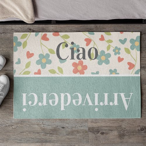 Ciao   _ greetings in Italian  _ spring  Doormat