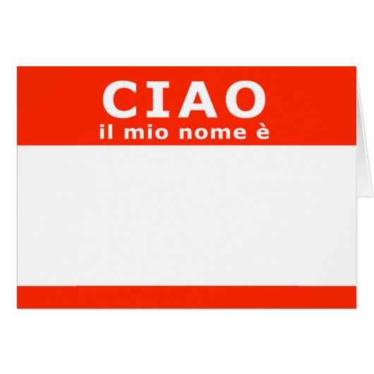 CIAO il mio nome e (Front Horizontal)