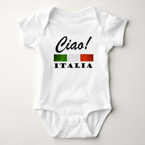 Ciao Italia Tricolore Green White Red Italy Flag Baby Bodysuit