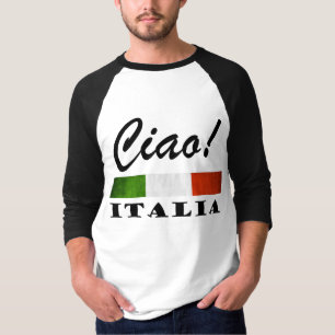 Ciao! Italia Tricolore Green White Red Italy Flag T-Shirt
