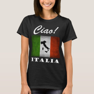 Ciao! Italia Tricolore Italian Flag Map of Italy T-Shirt